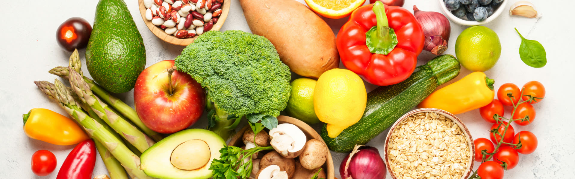 Frutas e legumes frescos selecionados para o cardápio Serv Minas